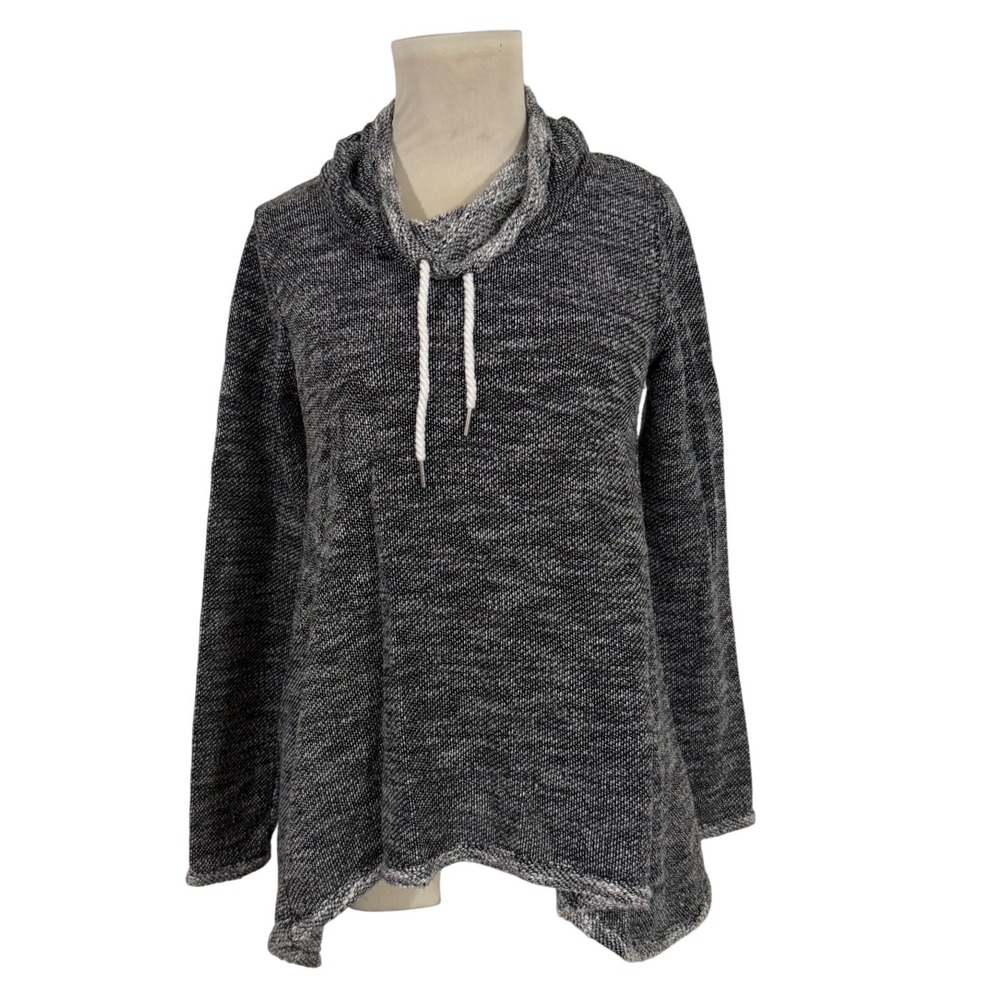 CALVIN KLEIN Performance Women's Cowl Neck Sweater Charcoal Heather Knit Size M